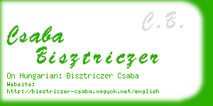 csaba bisztriczer business card